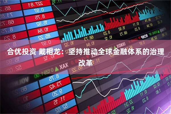 合优投资 戴相龙：坚持推动全球金融体系的治理改革